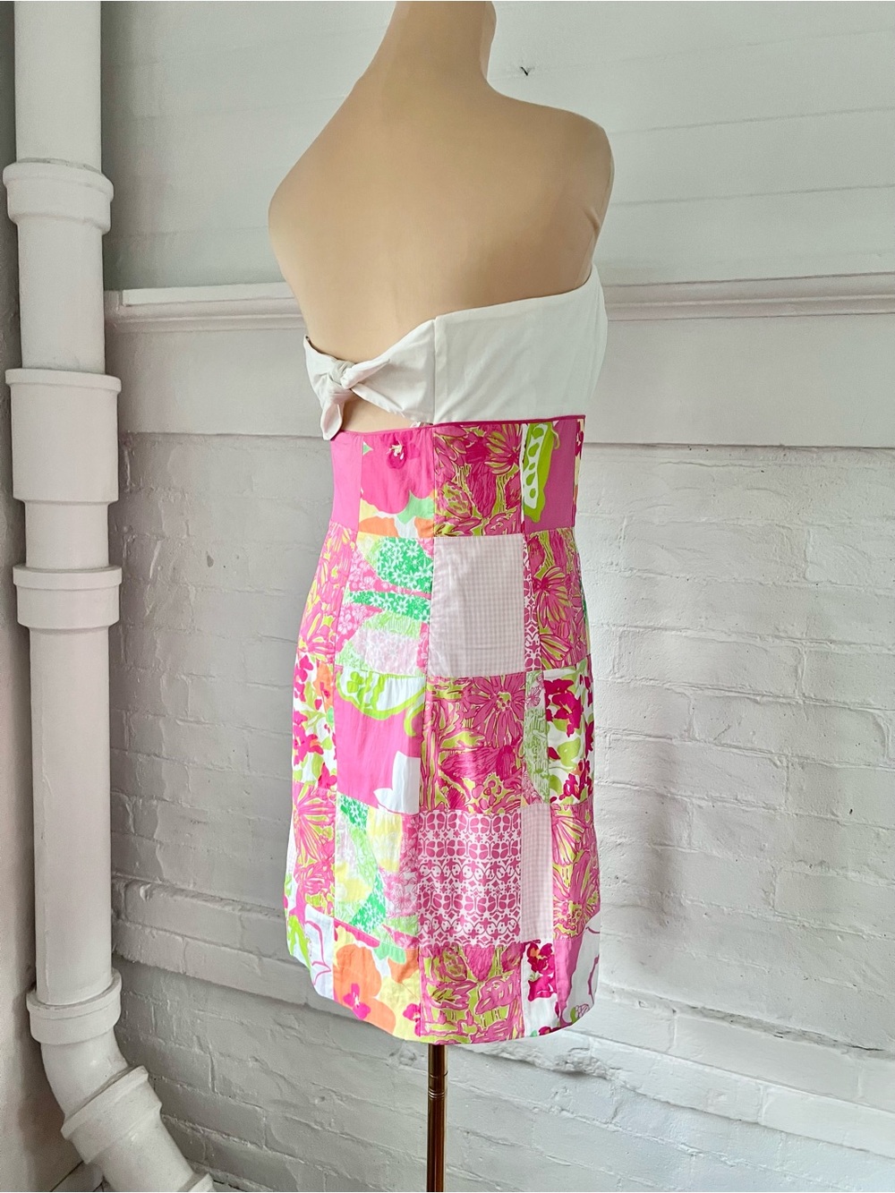 Lilly Pulitzer Franco Patchwork Strapless Dress 2000’s Preppy Mini Size 6 - Picture 7 of 14